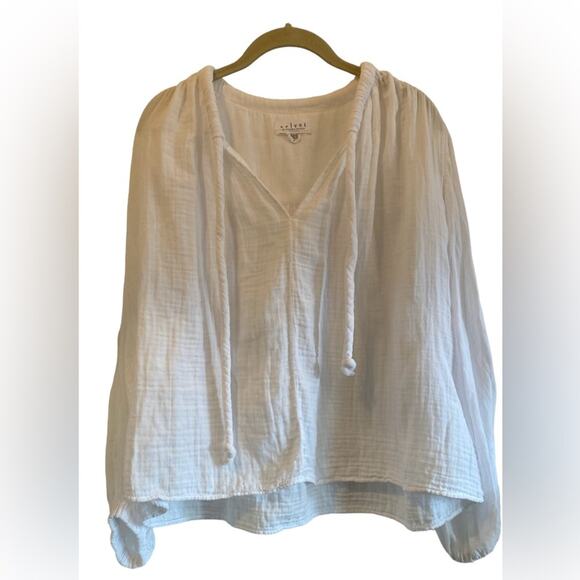 Velvet by Graham & Spencer Tops - velvet by Graham & Spencer white long sleeve white cotton pullover shirt